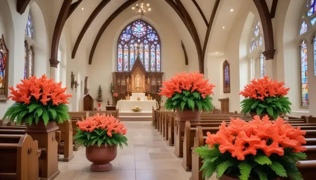 Aplicações do coral da igreja na decoração