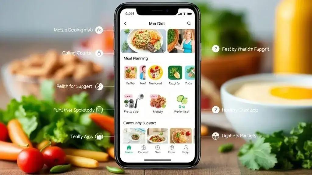Principais funcionalidades dos aplicativos de dieta