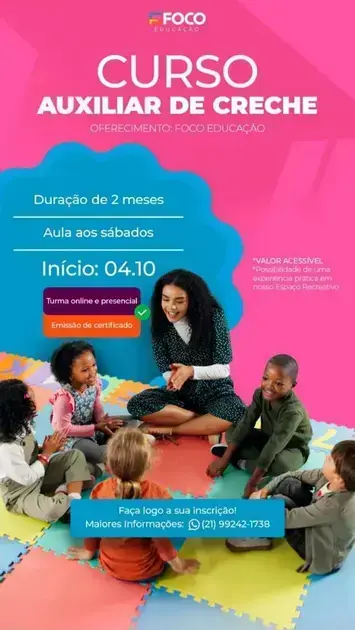 curso auxiliar de creche gratuito