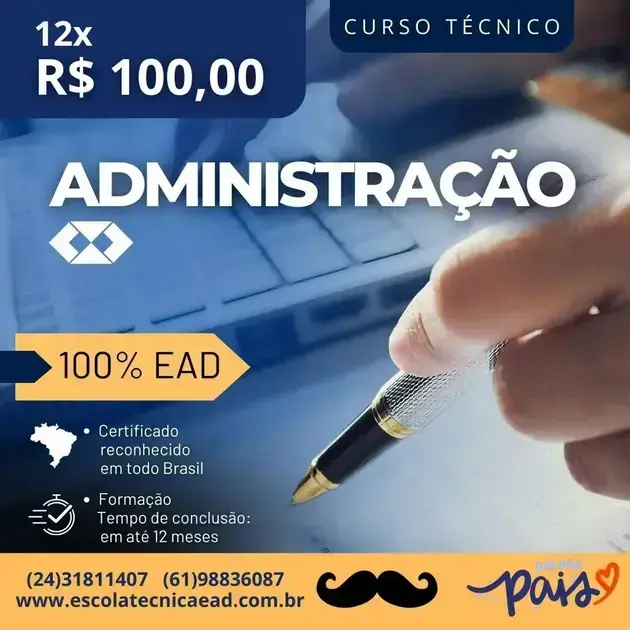 curso tecnico de administração gratuito